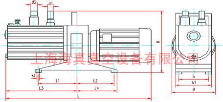 2XZ系列直联式旋片真空泵安装尺寸